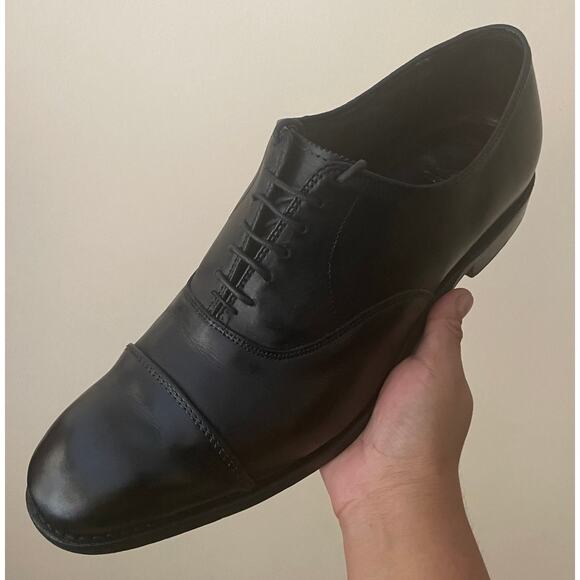 Allen Edmonds The Hopkinson Mens Size 11.5 Black Leather Cap Toe Oxford Shoes - Picture 14 of 14